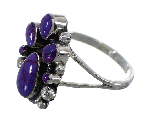 Southwest Sterling Silver Magenta Turquoise Ring Size 7-1/2 RX60530